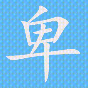 卑的笔顺动画演示