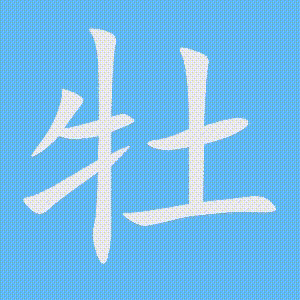 牡的笔顺动画演示