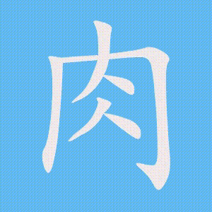 肉的笔顺动画演示