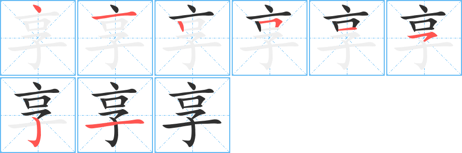 享的笔顺分步演示