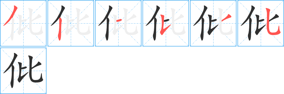 仳的笔顺分步演示