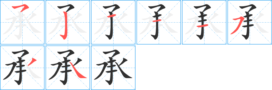 承的笔顺分步演示