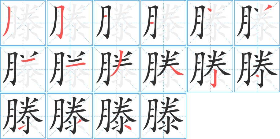 滕的笔顺分步演示