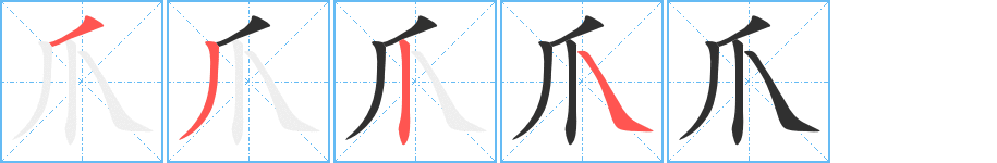 爪的笔顺分步演示