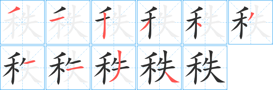 秩的笔顺分步演示