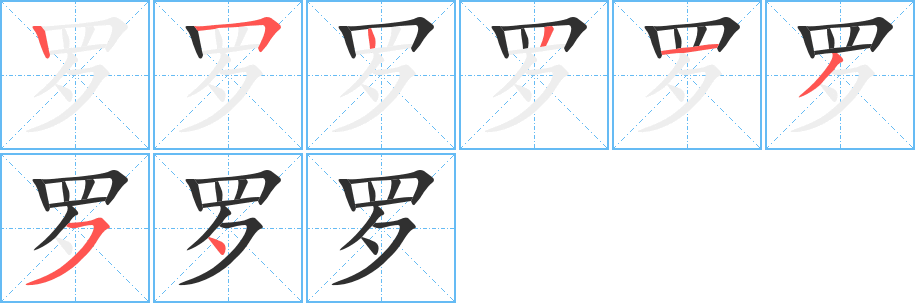 罗的笔顺分步演示