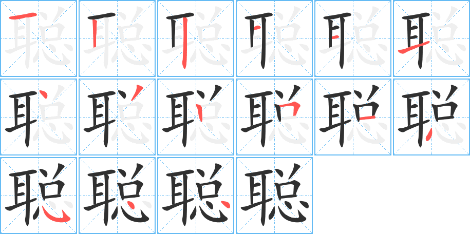 聪的笔顺分步演示