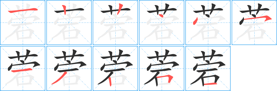 菪的笔顺分步演示