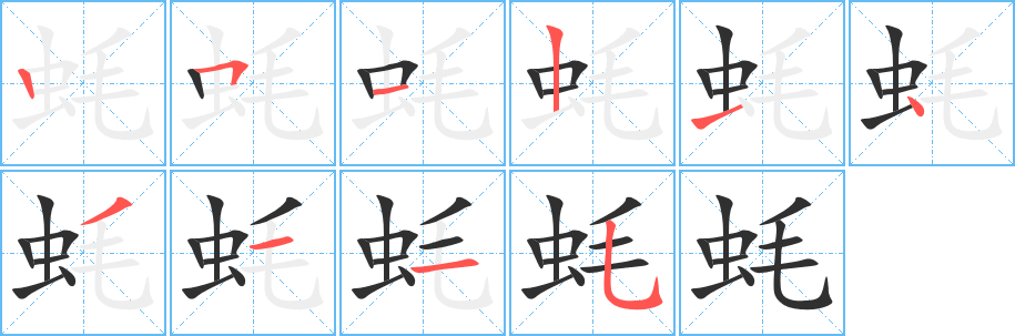 蚝的笔顺分步演示