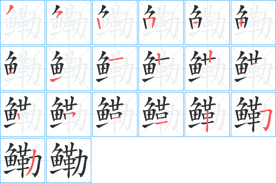 鳓的笔顺分步演示